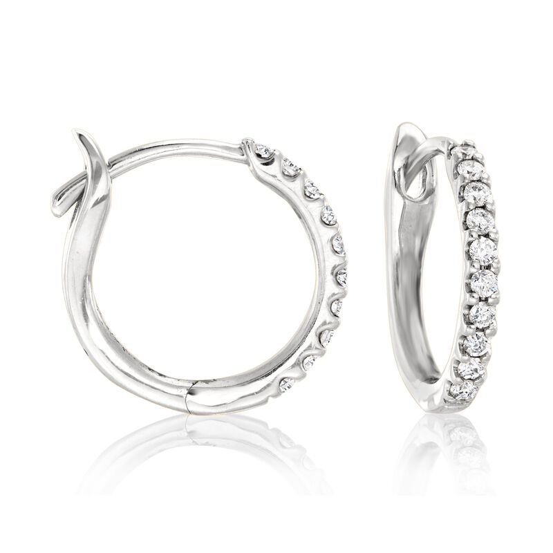 10-11mm Cultured South Sea Pearl and .29 ct. t.w. Diamond Hoop Drop Earrings in 18kt White Gold image number 4
