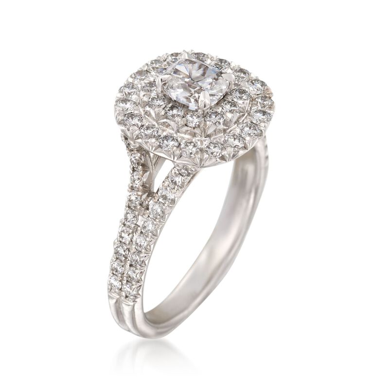 Henri Daussi 1.52 ct. t.w. Diamond Engagement Ring in 18kt White Gold image number 2