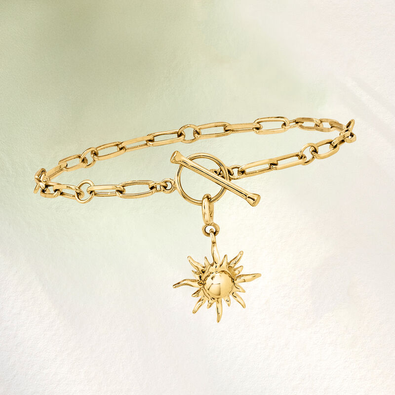 18kt Gold Over Sterling Sun Charm  image number 4