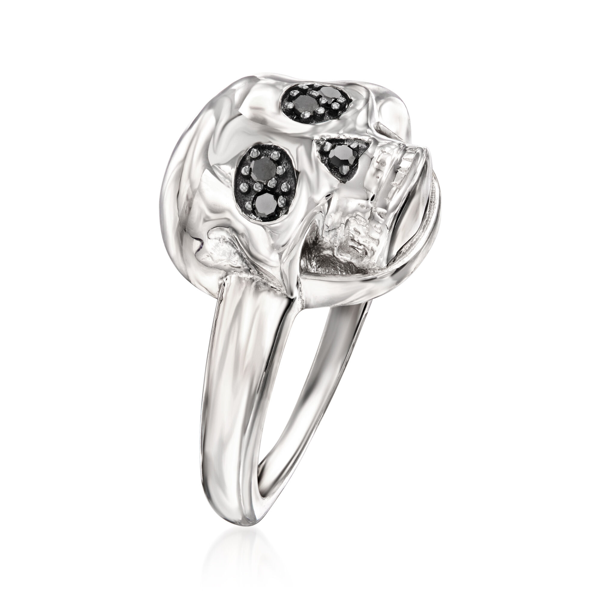 [BLACKMUSE] Silver unique skull star ring set 指輪 Diamond Star Rock Sterling Silver Skull Ring - Bikerringshop