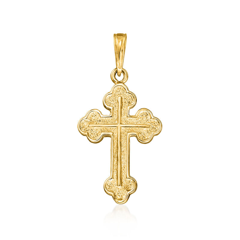 10kt Yellow Gold Budded Cross Pendant  image number 0