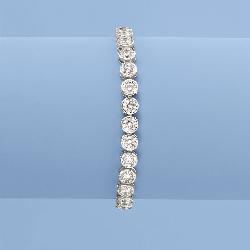 13.50 ct. t.w. CZ Tennis Bracelet in Sterling Silver image number 2