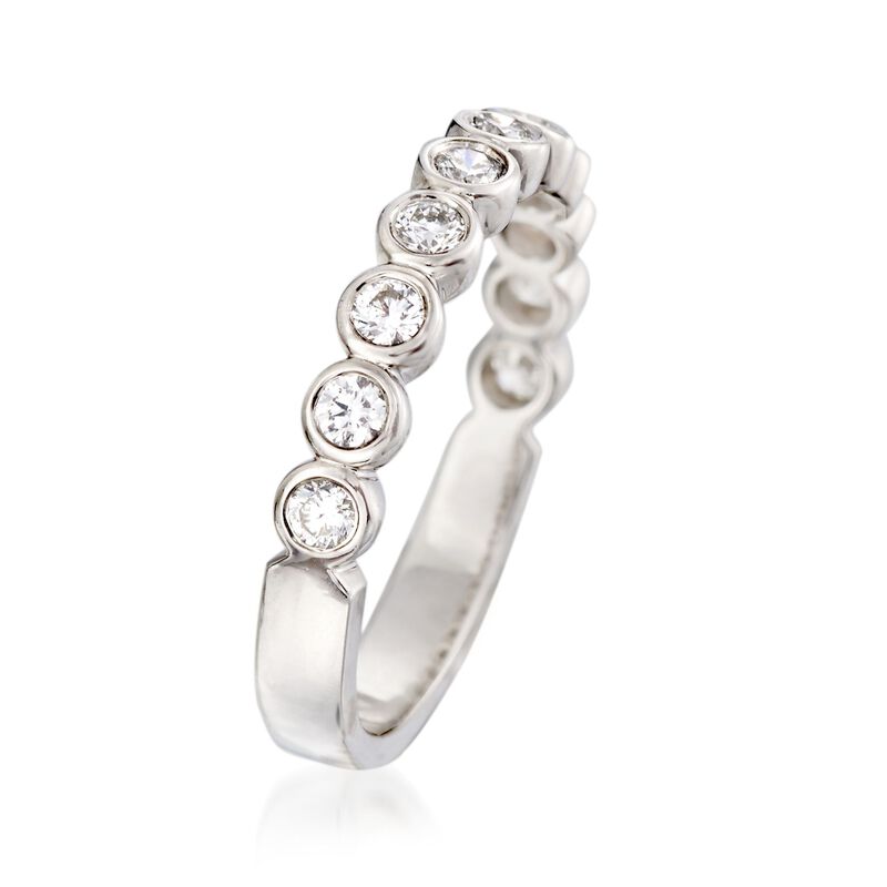 .50 ct. t.w. Bezel-Set Diamond Wedding Ring in 14kt White Gold image number 2