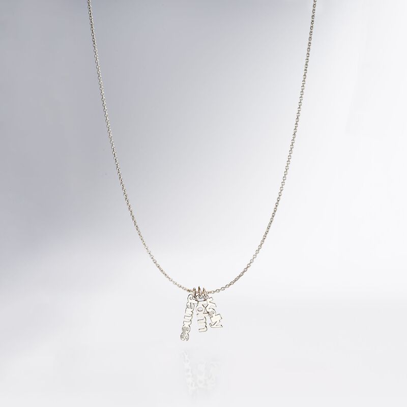 Sterling Silver Personalized Name Charm Necklace image number 8