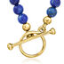 3.5-4mm Lapis Bead Charm-Compatible Toggle Necklace in 18kt Gold Over Sterling