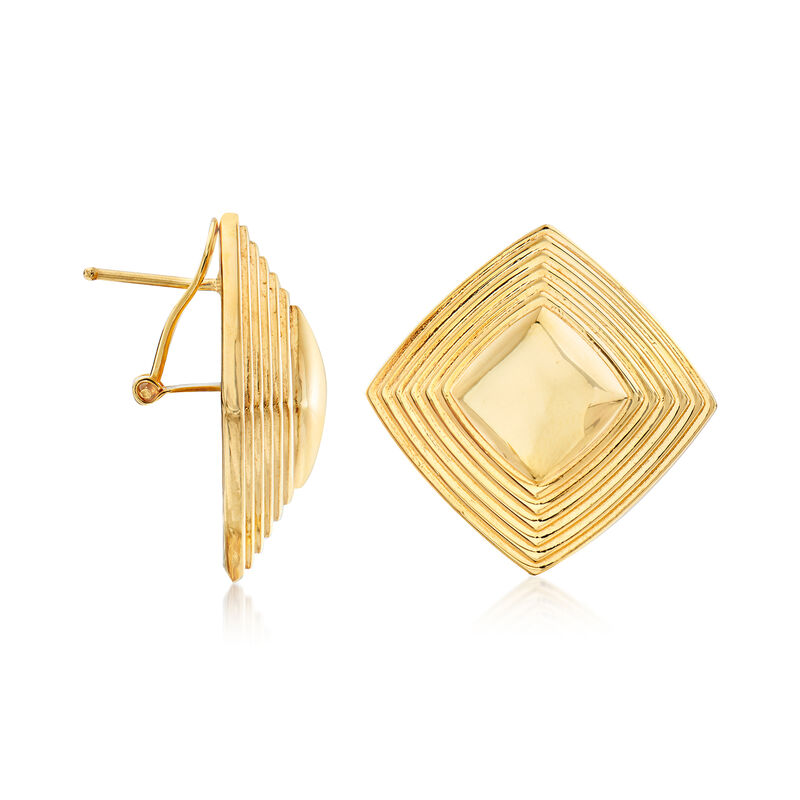 Italian 14kt Yellow Gold Pyramid Earrings image number 2