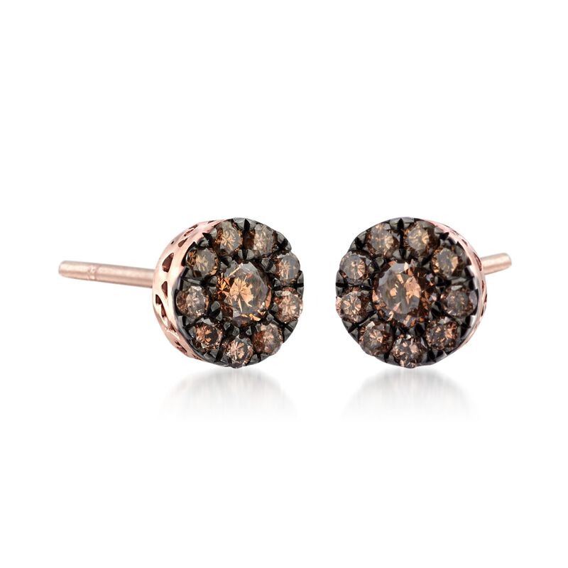 .22 ct. t.w. Champagne Diamond Stud Earrings in 14kt Rose Gold image number 2