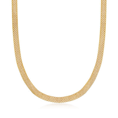 18kt Gold Over Sterling Bismark-Link Necklace