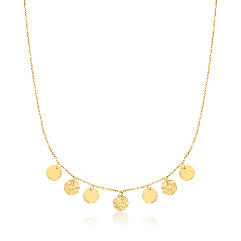 Italian 14kt Yellow Gold Disc Charm Necklace image number 0