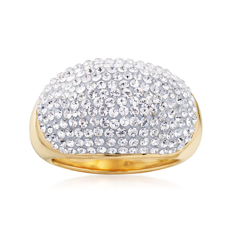 Andiamo Rhinestone Dome Ring in 14kt Yellow Gold Over Resin image number 0