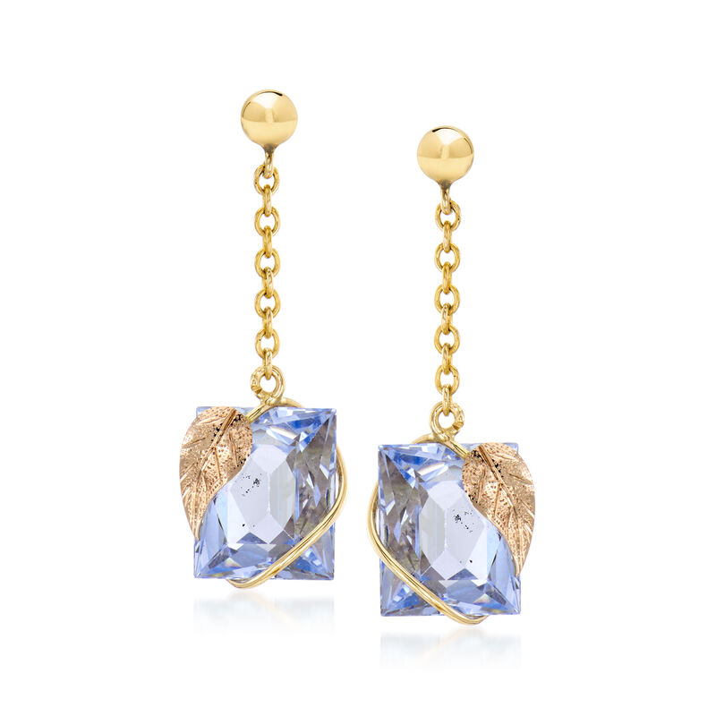 C. 1970 Vintage 14.00 ct. t.w. Synthetic Blue Spinel Drop Earrings in 14kt Yellow Gold image number 0
