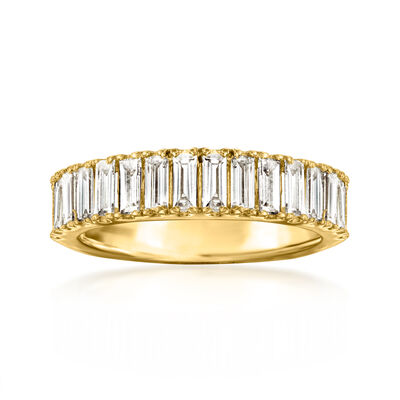 1.00 ct. t.w. Baguette Lab-Grown Diamond Ring in 18kt Gold Over Sterling
