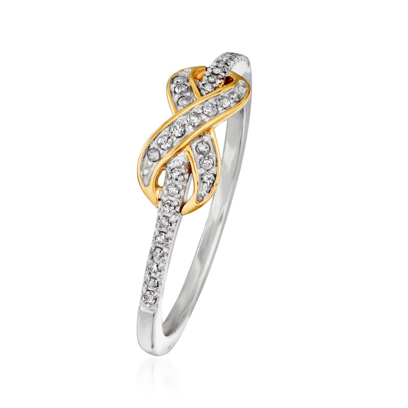.10 ct. t.w. Diamond Infinity Ring in Sterling Silver with 14kt Yellow Gold image number 2