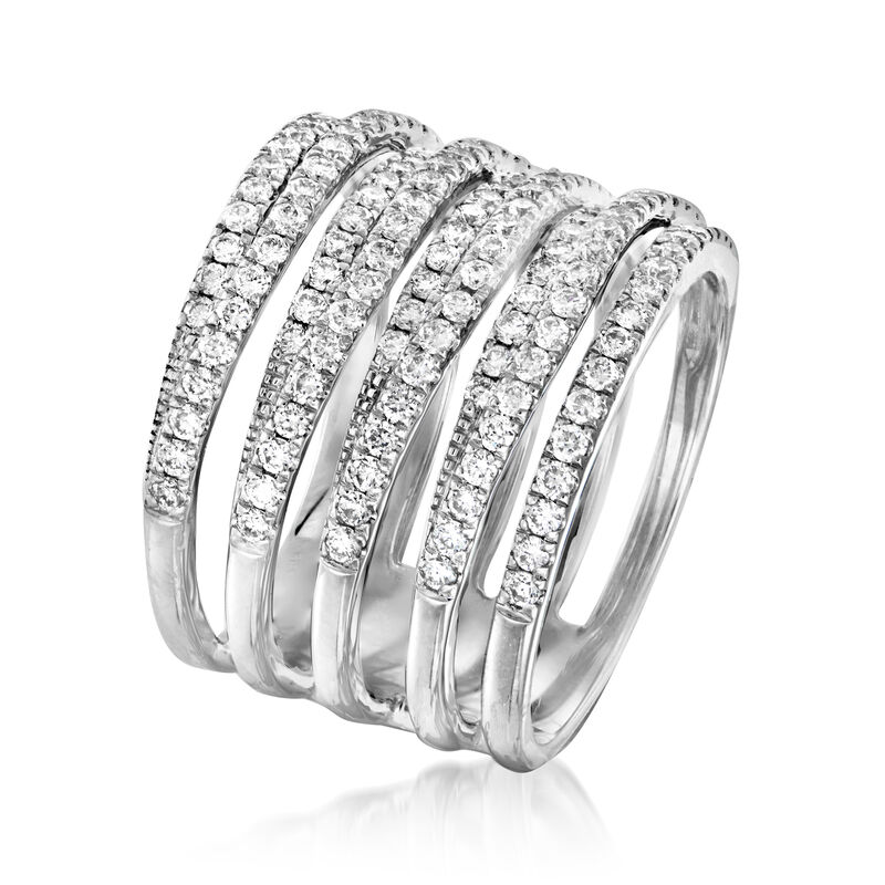 1.50 ct. t.w. Diamond Multi-Row Ring in 14kt White Gold image number 2