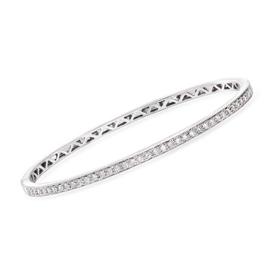 C. 1990 Vintage .78 ct. t.w. Diamond Bangle Bracelet in 18kt White Gold