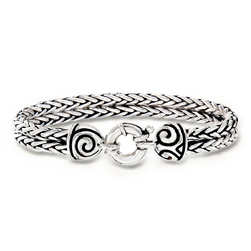 Zina Sterling Silver Double-Wheat Chain Bracelet. 7.5" image number 0