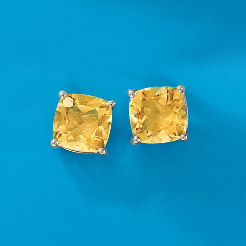 5.75 ct. t.w. Citrine Stud Earrings in Sterling Silver image number 2