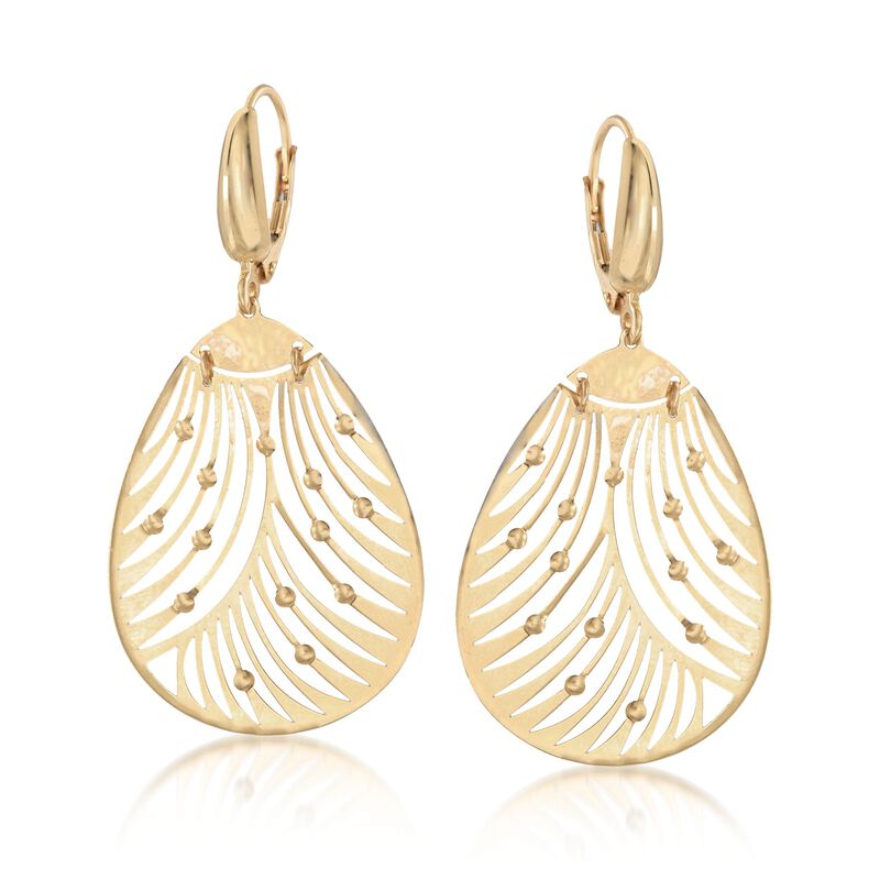 Italian 18kt Yellow Gold Openwork Drop Earrings image number 0