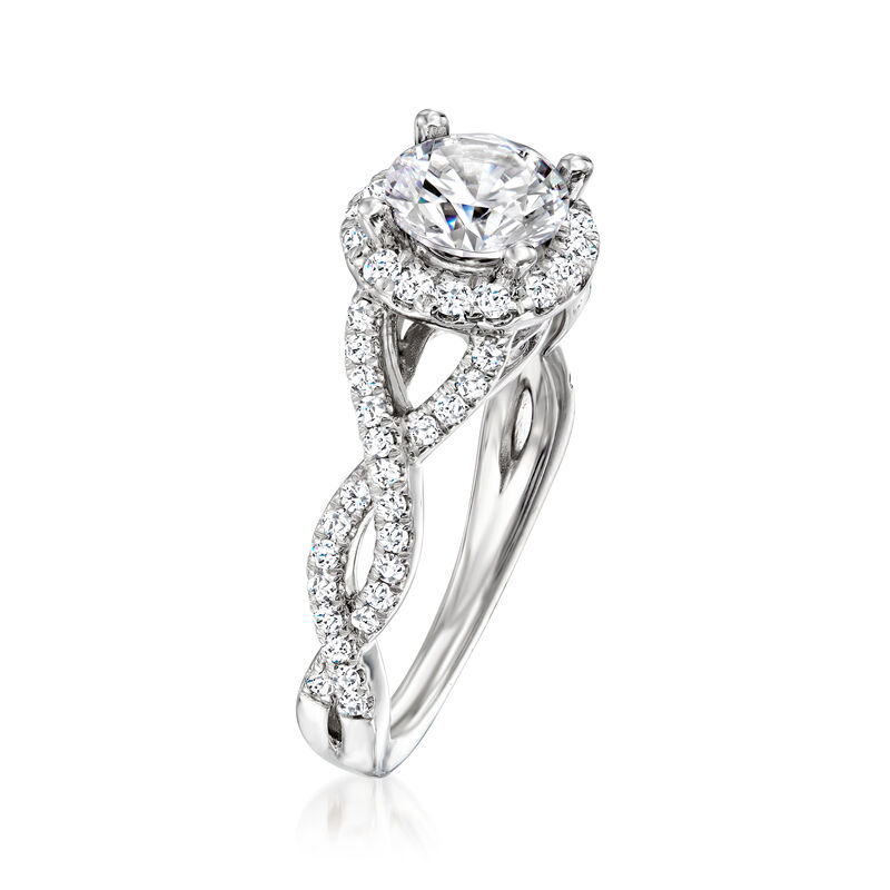 Gabriel Designs .41 ct. t.w. Diamond Engagement Ring Setting in 14kt White Gold image number 2