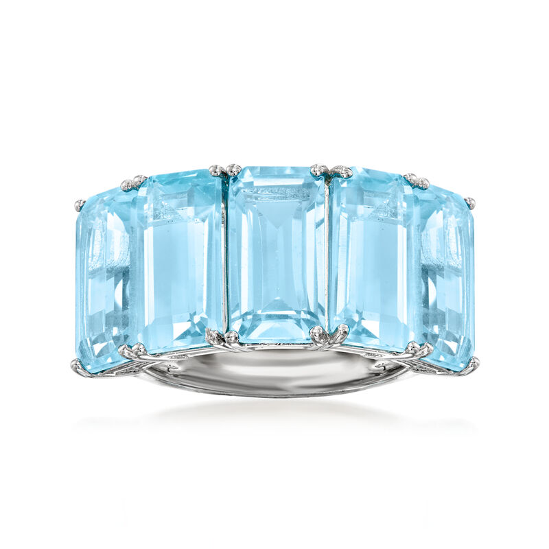 10.00 ct. t.w. Sky Blue Topaz Five-Stone Ring in Sterling Silver image number 0