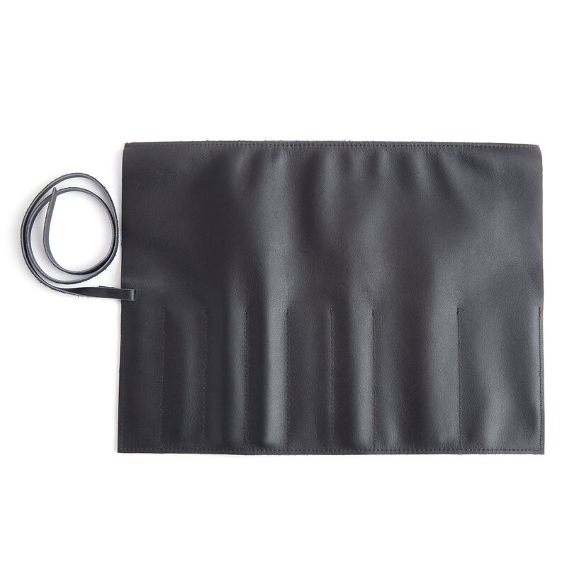 Royce Black Leather Makeup Brush Roll image number 1