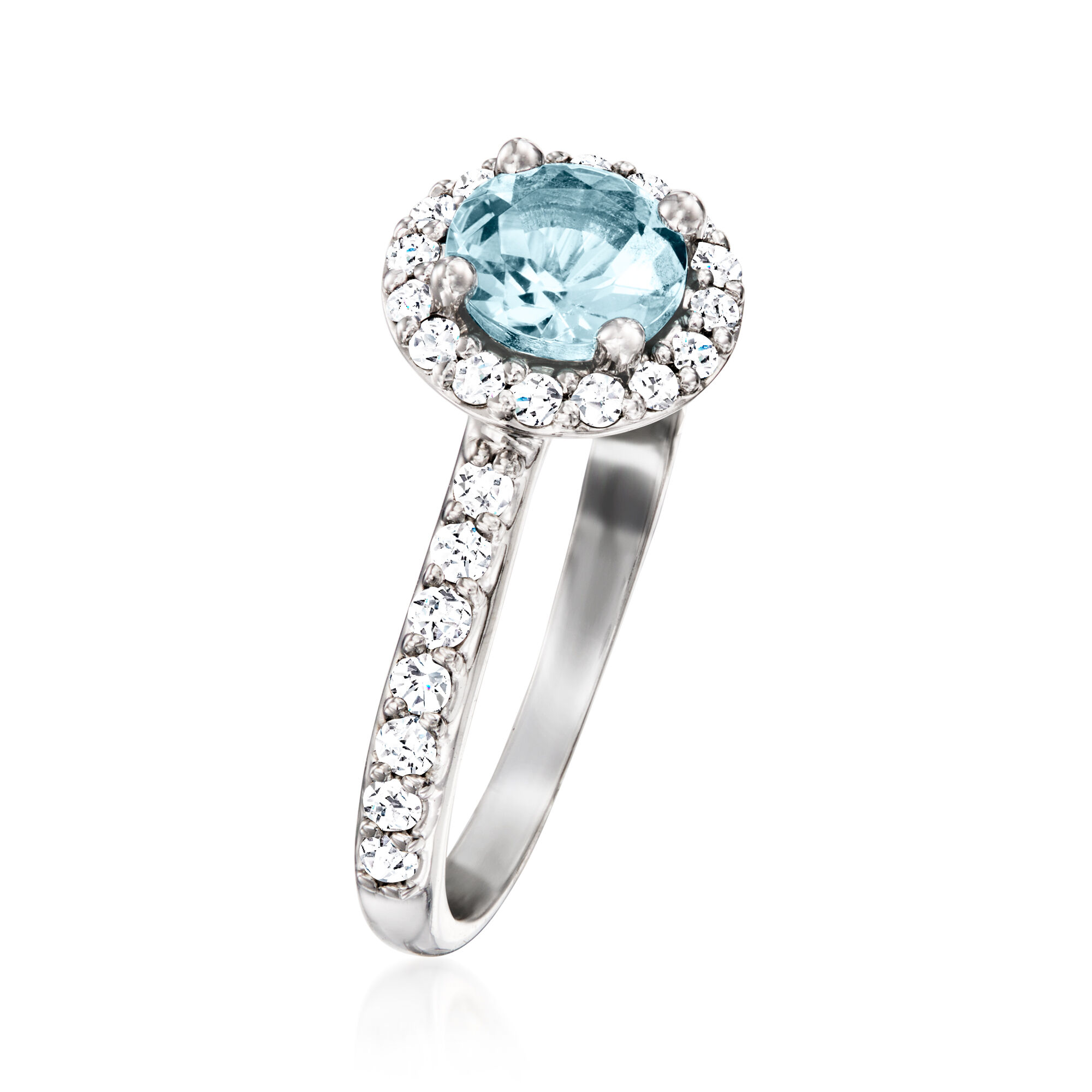 C. 2000 Vintage .60 Carat Aquamarine and .50 ct. t.w. C. 2000 Vintage .60 Carat Aquamarine and .50 ct. t.w.