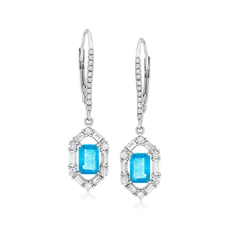 5.20 ct. t.w. Sky Blue and White Topaz Sun Drop Earrings in Sterling Silver image number 0