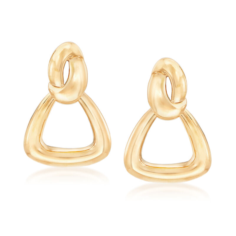 14kt Yellow Gold Doorknocker Drop Earrings image number 0