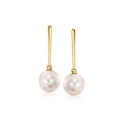 Italian 6-6.5mm Cultured Pearl Drop Earrings in 14kt Yellow Gold