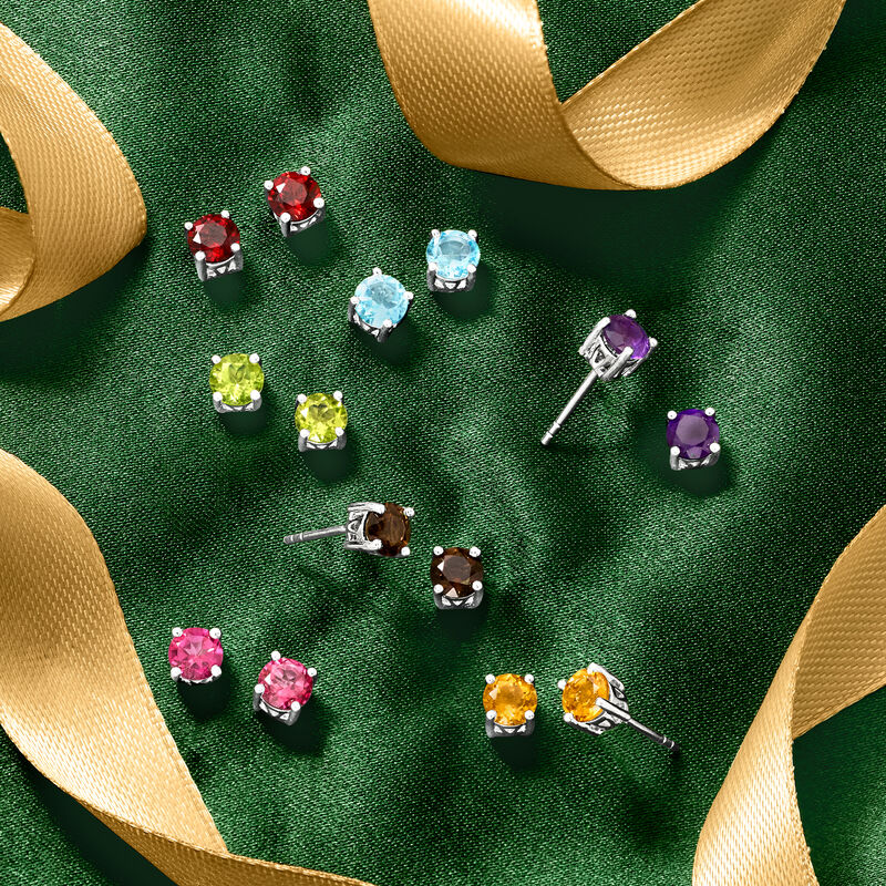 7.00 ct. t.w. Multi-Gemstone Jewelry Set: Seven Pairs of Stud Earrings in Sterling Silver  image number 3