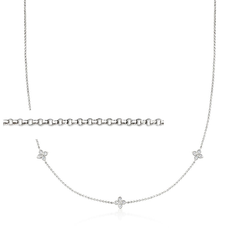 Roberto Coin &quot;Diamonds by the Inch&quot; .13 ct. t.w. Diamond Choker Necklace in 18kt White Gold. 15&quot; image number 1