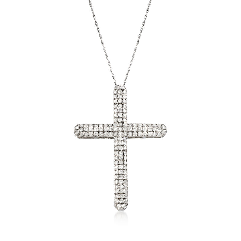 2.00 ct. t.w. Diamond Cross Pendant Necklace in Sterling Silver image number 0