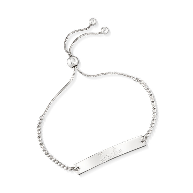 Plain - Italian Sterling Silver ID Bolo Bracelet image number 2