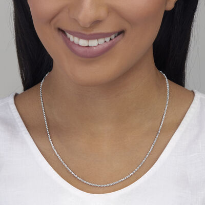 2mm Sterling Silver Rope-Chain Necklace