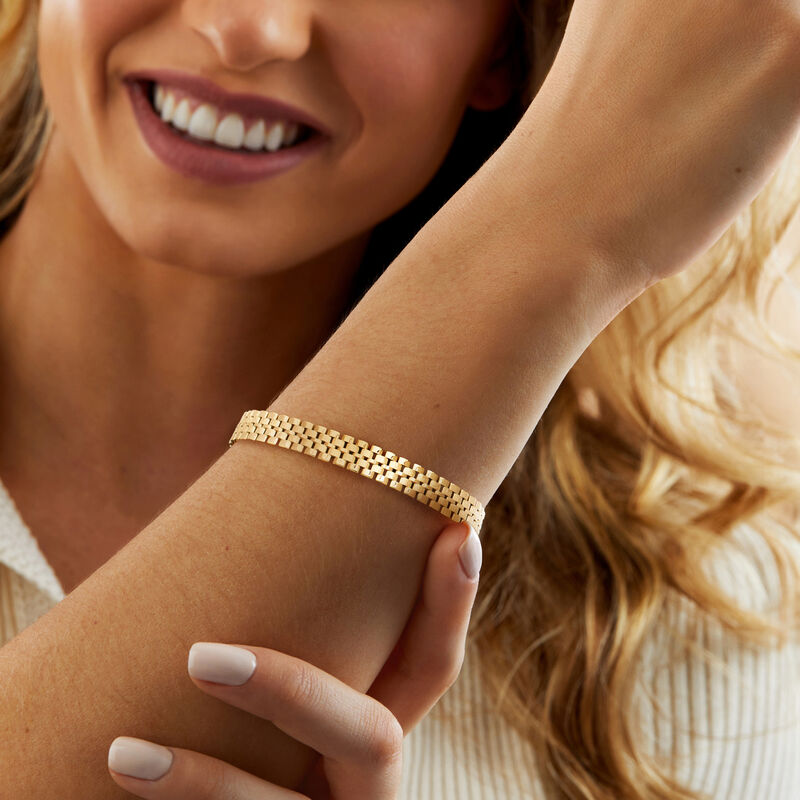 C. 1980 Vintage 14kt Yellow Gold Panther-Link Bracelet. 8" image number 1