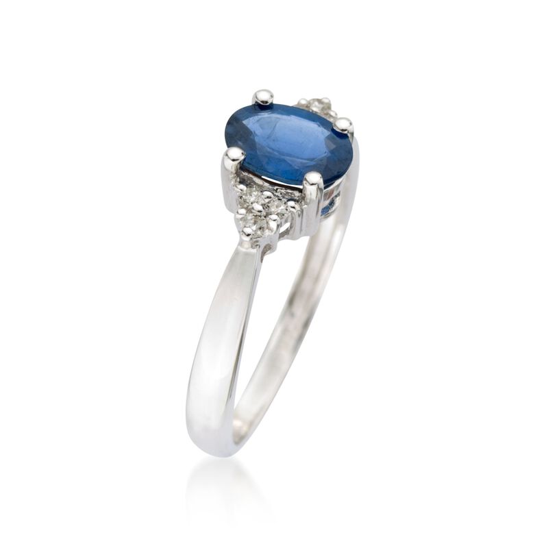 .60 Carat Sapphire Ring with Diamond Accents in 14kt White Gold image number 2