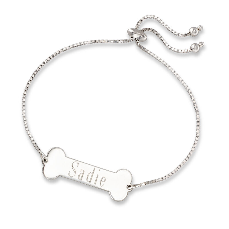 Plain - Sterling Silver Dog Bone Bolo Bracelet image number 2
