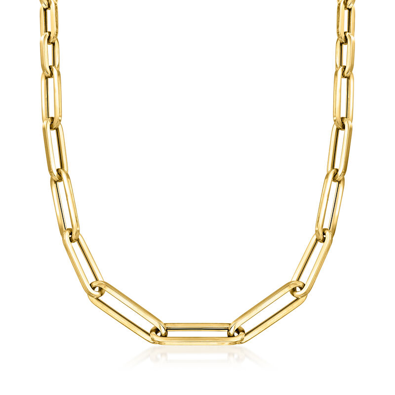 Roberto Coin 18kt Yellow Gold Graduated Paper Clip Link Necklace image number 0