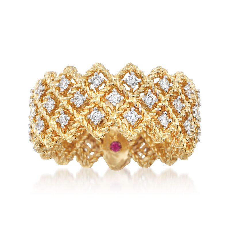 Roberto Coin &quot;Barocco&quot; .72 ct. t.w. Diamond Ring in 18kt Yellow Gold image number 0