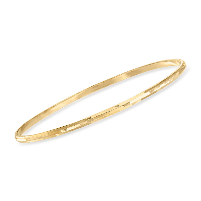 Italian Diamond-Cut 14kt Yellow Gold Bangle Bracelet image number 0