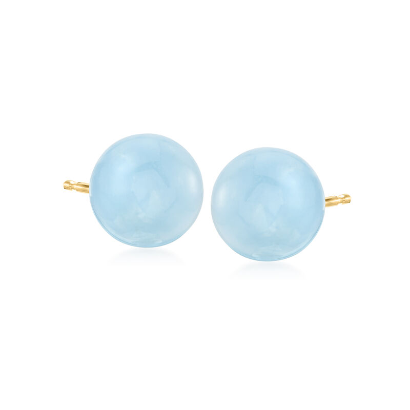 13.00 ct. t.w. Aquamarine Stud Earrings in 14kt Yellow Gold image number 0
