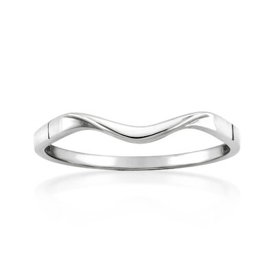 Italian 10kt White Gold Wave Ring