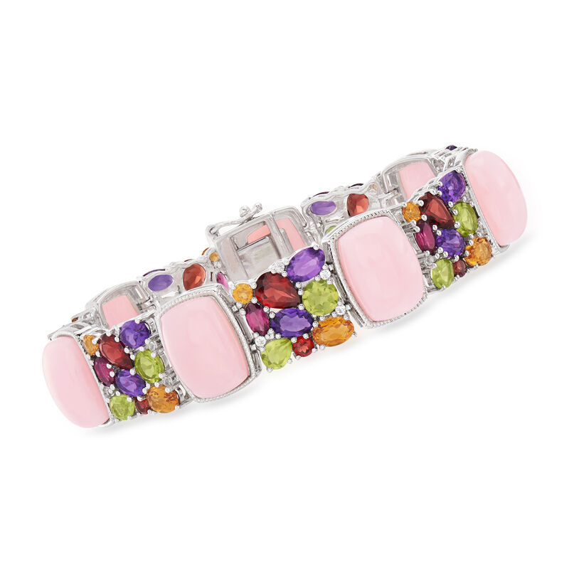 67.90 ct. t.w. Multi-Gem Bracelet in Sterling Silver. 7.25&quot; image number 0