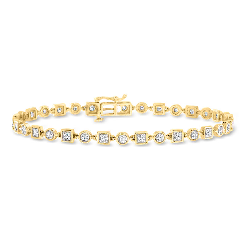 1.00 ct. t.w. Diamond Geometric Bracelet in 14kt Yellow Gold image number 0