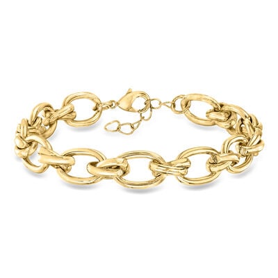 14kt Yellow Gold-Plated Oval-Link Bracelet