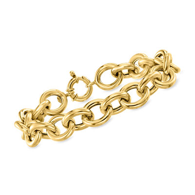 Italian 18kt Yellow Gold Rolo-Chain Bracelet