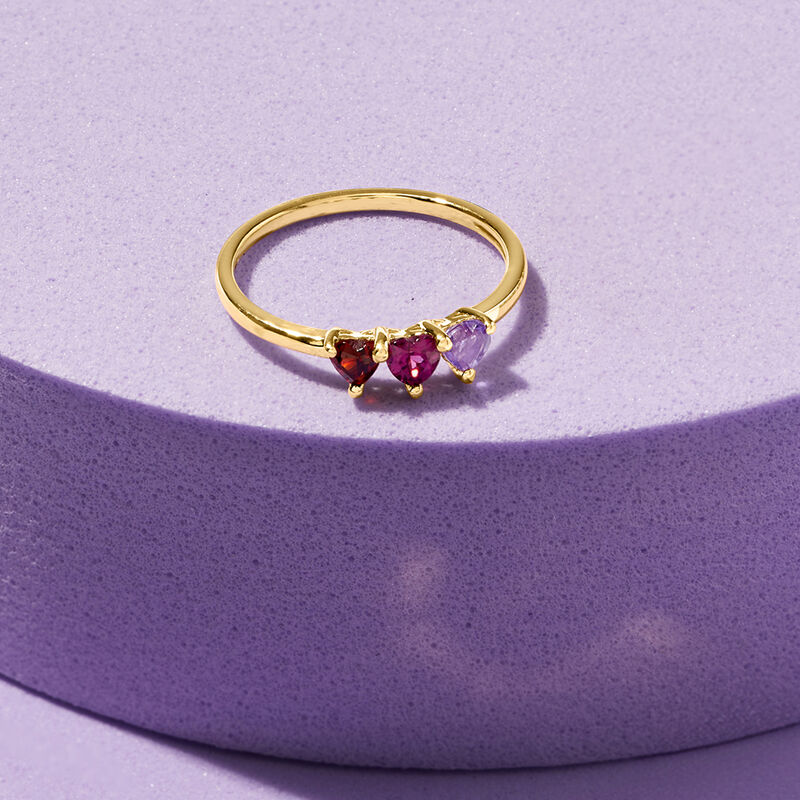 1.70 ct. t.w. Multi-Gemstone Heart Ring in 14kt Yellow Gold image number 3