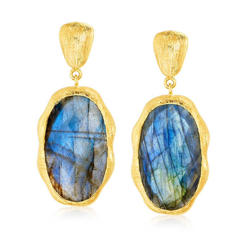 Labradorite Drop Earrings in 18kt Gold Over Sterling image number 0