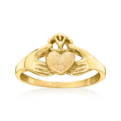 C. 1990 Vintage 14kt Yellow Gold Claddagh Ring