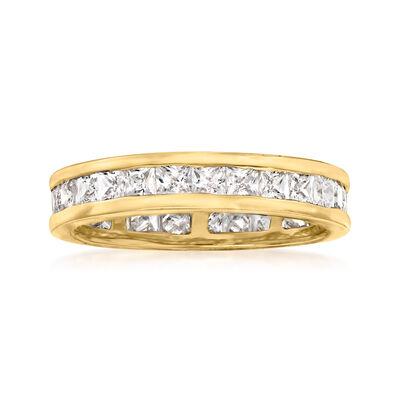 1.80 ct. t.w. CZ Eternity Band in 18kt Yellow Gold Over Sterling Silver
